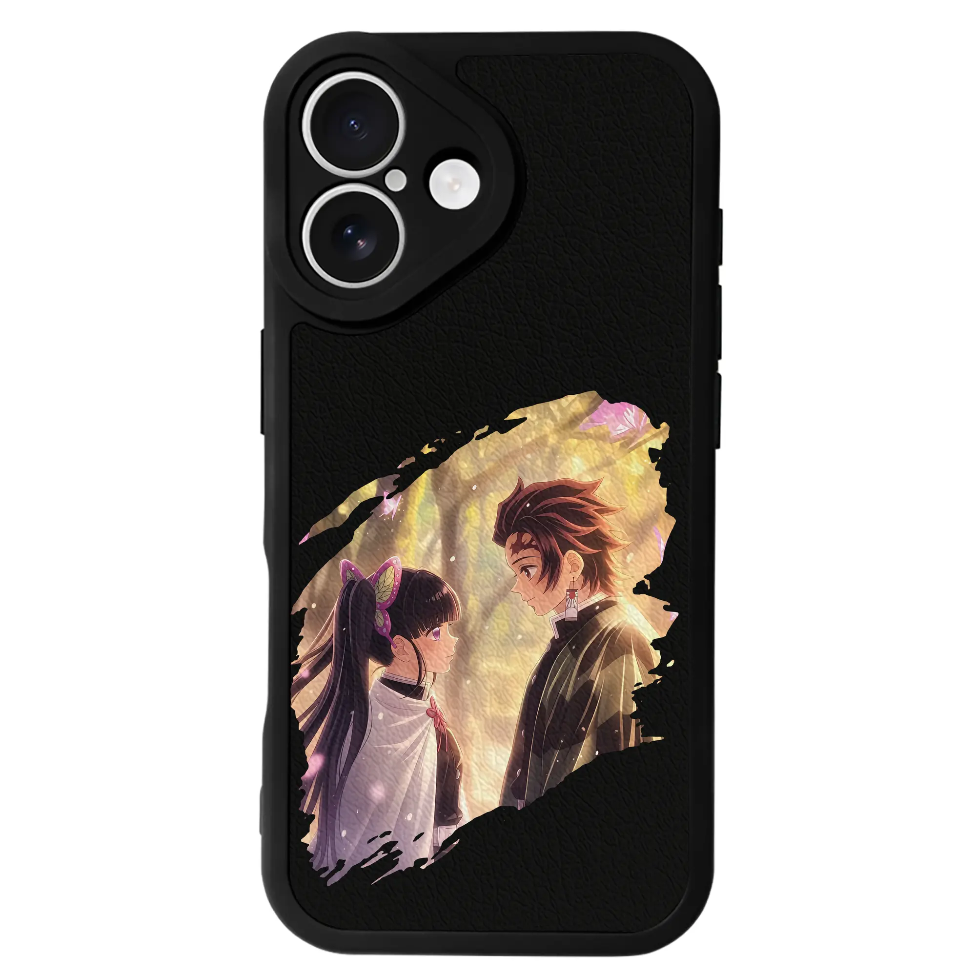 鬼滅の刃 グッズ,栗花落 カナヲ - IPhone 16シリーズ対応 ・ シリコンスマホケース ・ レザー調 ・ 高精度フィット ・ 耐衝撃 ・ ワイヤレス充電対応 ・ 精密カット